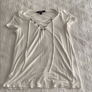 Lulu’s size Small lace up top, white short sleeve